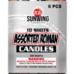 10 SHOTS ASSORTED ROMAN CANDLES